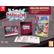 A mercenary character battling iconic Disgaea demons with explosive magic effects in an action-oriented combat scene