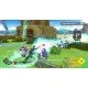 A mercenary character battling iconic Disgaea demons with explosive magic effects in an action-oriented combat scene
