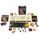 D&D Rock Paper Wizard board game box featuring wizard characters casting spells over a dragon hoard of treasure