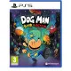 A PlayStation 5 game case showing the comic book hero Dog Man leaping forward with a goofy grin alongside Li'l Petey and the robot 80HD inside a colourful city