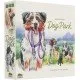 Dog Park board game box art showing various dog breeds being walked in a scenic park setting