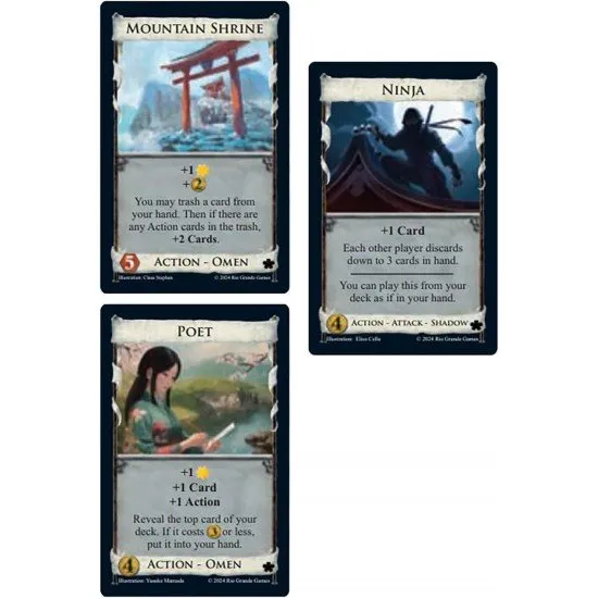 Dominion Rising Sun expansion box featuring Eastern empire samurai and ninja artwork with Japanese-inspired design