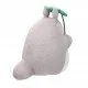Big Totoro plush in a dynamic dancing pose with open mouth and joyful expression