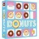 Donuts board game box art showing colorful donut pieces used in a five-in-a-row tactical game