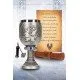 Dragon Age Grey Warden Joining Bundle flat lay showing Joining Chalice, Ceremony Scroll, Warden's Scroll Case and Warden's Oath Necklace
