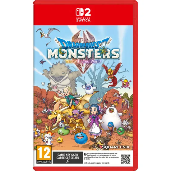 A Nintendo Switch 2 game case displaying crisp, high-definition anime character models standing amidst a beautifully blooming meadow surrounded by fantastical beasts