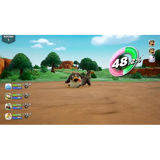 A Nintendo Switch 2 game case displaying crisp, high-definition anime character models standing amidst a beautifully blooming meadow surrounded by fantastical beasts
