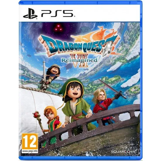 Dragon Quest VII Reimagined game cover showing the main character and companions in the new diorama art style for PlayStation 5
