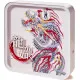 Close-up of Like a Dragon Yakuza acrylic lamp unlit showing dragon tattoo design and Ryu ga Gotoku logo etching detail