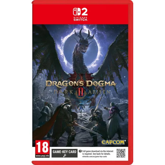 Nintendo Switch 2 game case for Dragons Dogma II: Dark Arisen featuring dramatic dark fantasy Arisen artwork