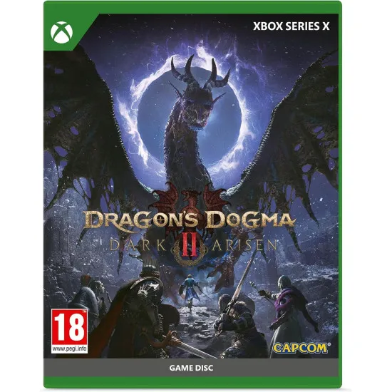Xbox Series X game case for Dragons Dogma II: Dark Arisen showcasing high-stakes fantasy combat against giant beasts