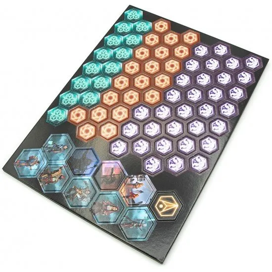 Dreams and Machines Starter Set box art showing heroes overlooking a landscape with ruined mechs and futuristic cities