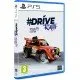 A PlayStation 5 game case showcasing a retro-styled sports car kicking up loose gravel and dust as it power-slides around a tight bend in a dense forest setting