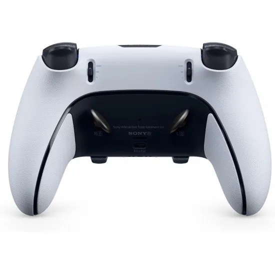 Sony DualSense Edge Wireless Controller for PS5 showing its back buttons and customizable features
