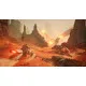 A PlayStation 5 game case depicting a lone desert survivor staring up at a colossal sandworm erupting from the rolling sand dunes of Arrakis