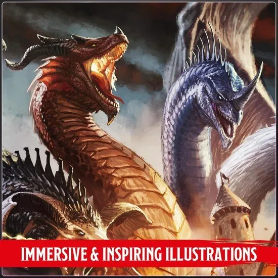 The front cover of the 2024 Dungeon Masters Guide featuring a gold-bordered illustration of a Dungeon Master behind a screen