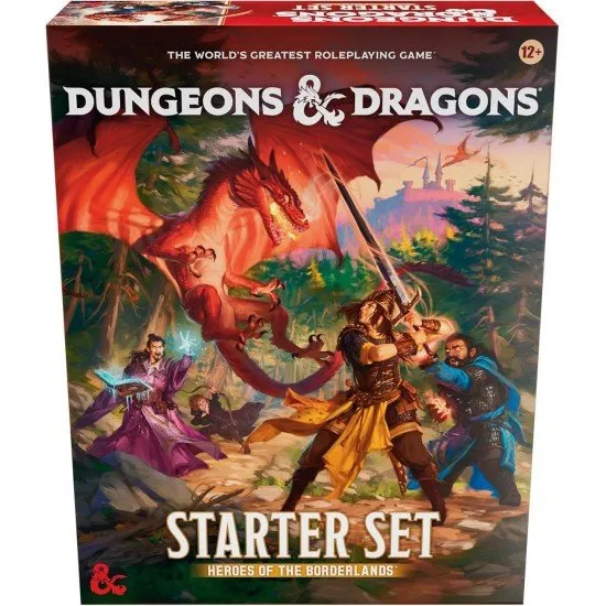 Dungeons & Dragons Starter Set Heroes of the Borderlands Wizards of the Coast Dungeons & Dragons Starter Set Heroes of the Borderlands box art showing adventurers fighting a monster in a fantasy landscape