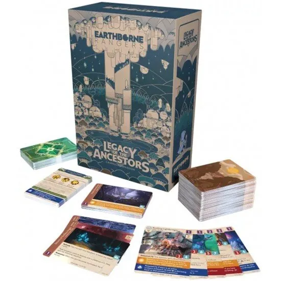 Earthborne Rangers Legacy Of The Ancestors Earthborne Games Card Game Expansion Earthborne Rangers Legacy Of The Ancestors Expansion box art showing a Ranger exploring a dark, futuristic subterranean arcology
