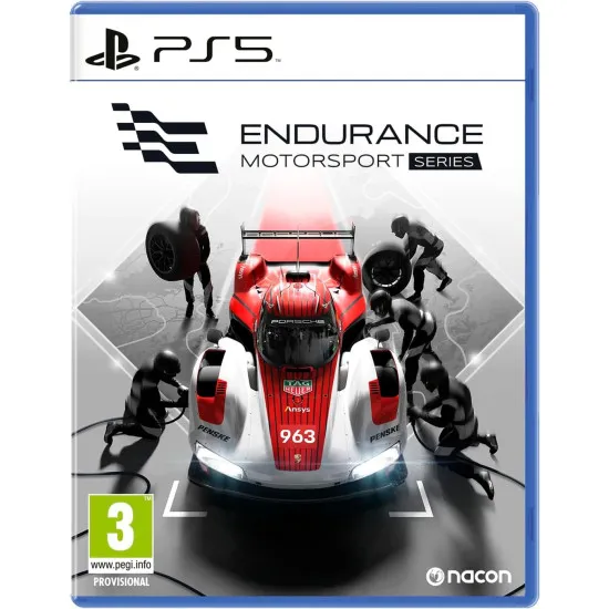 A PlayStation 5 racing game case depicting a sleek Lamborghini racing prototype accelerating out of a corner into the sunset on a world-famous track