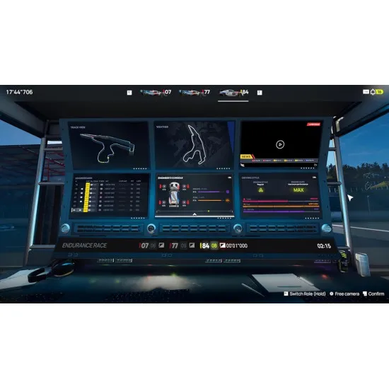 An Xbox Series X racing game case showing a high-speed Porsche Hypercar and a GT sports car tearing down a rain-slicked straight at Le Mans under dramatic skies