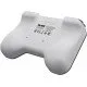 A sleek grey Evercade Bluetooth Controller with a red D-pad and four face buttons, accompanied by its USB dongle