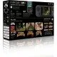 Evercade EXP-R handheld retro gaming console in charcoal grey and turquoise with Tomb Raider Collection 1 cartridge