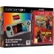 The Evercade EXP-R handheld console with its retro-inspired color scheme, shown alongside the Duke Nukem Collection 1 cartridge.