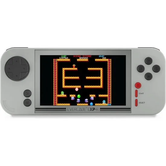 Evercade EXP-R Console with Taito Arcade 1 The Evercade EXP-R handheld console with its retro-inspired color scheme, shown alongside the Taito Arcade 1 cartridge.