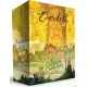 A massive, beautifully illustrated fantasy board game box showing an overview of a bustling forest city under a gigantic oak tree populated by cute anthropomorphic woodland critters