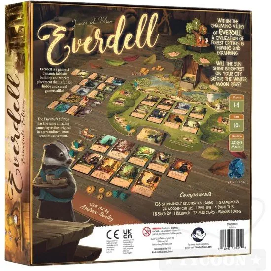 A lush forest clearing featuring various woodland animal cards and a 3D cardboard tree