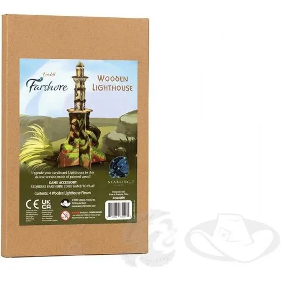 Everdell Farshore wooden lighthouse upgrade painted wooden replacement accessory for the Farshore board game