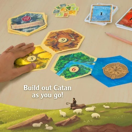 EXIT Adventures on Catan KOSMOS Escape Room Game Catan EXIT Adventures on Catan box art showing the hexagonal island of Catan with mysterious elements and puzzle symbols