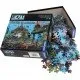 An EXIT game box featuring a visually striking 500-piece jigsaw puzzle depicting an ancient underwater city