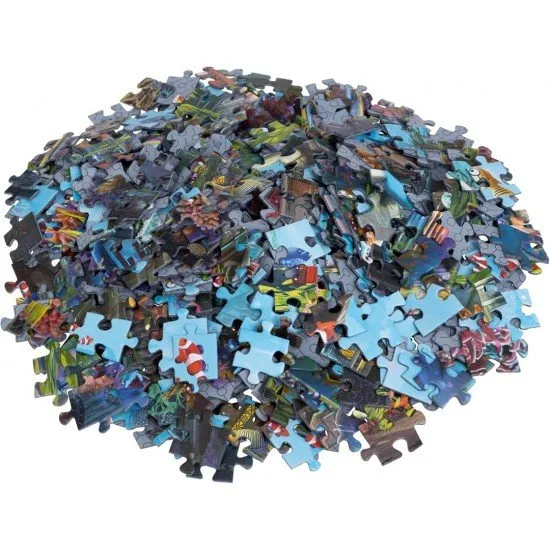 An EXIT game box featuring a visually striking 500-piece jigsaw puzzle depicting an ancient underwater city