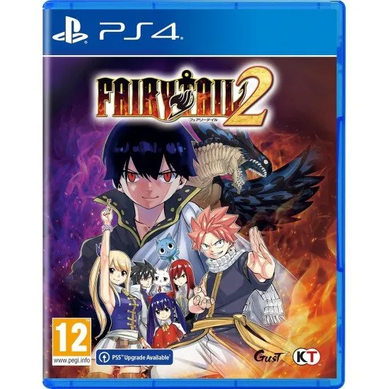 The box art for the game Fairy Tail 2 on PS4, showing the main characters Natsu and Lucy in a dynamic pose.