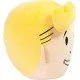 A large and round soft plush toy of the Vault Boy head featuring blonde hair and a cheerful thumbs-up gesture