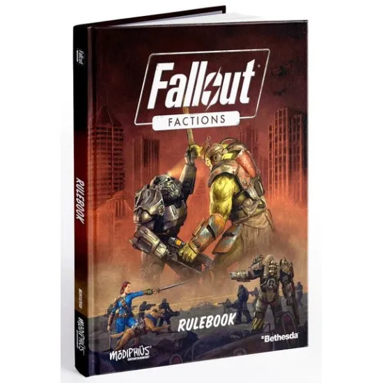 Fallout Factions Core Rulebook 112-page full-colour hardcover featuring Wasteland faction artwork and skirmish wargame cover design