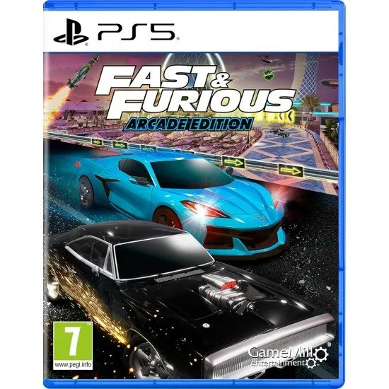 Fast & Furious Arcade Edition PS5 Game Mill Racing Fast & Furious Arcade Edition PS5 box art showing licensed supercars racing on a cinematic track with nitro effects