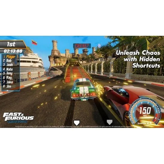 Fast & Furious Arcade Edition PS5 Game Mill Racing Fast & Furious Arcade Edition PS5 box art showing licensed supercars racing on a cinematic track with nitro effects