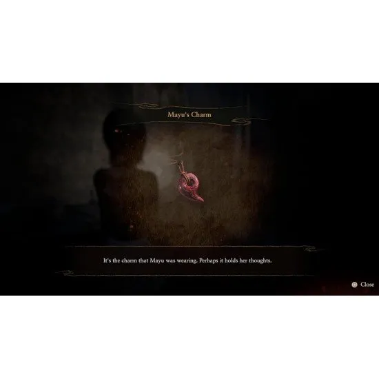 The protagonist Mio looking through the viewfinder of the Camera Obscura at a spirit