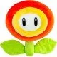 Super Mario Mocchi Mocchi Fire Flower plush toy with vibrant orange and red petals sitting flat