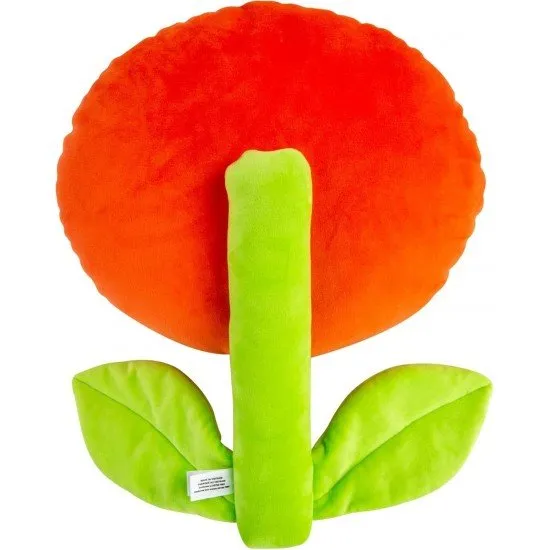 Super Mario Mocchi Mocchi Fire Flower plush toy with vibrant orange and red petals sitting flat