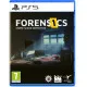 A PlayStation 5 game case showing a first-person perspective of a detective using an ultraviolet light to reveal hidden blood spatters inside a dark apartment room