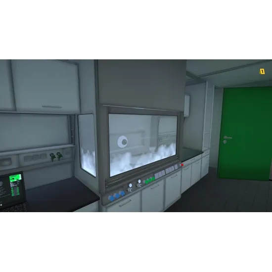A PlayStation 5 game case showing a first-person perspective of a detective using an ultraviolet light to reveal hidden blood spatters inside a dark apartment room