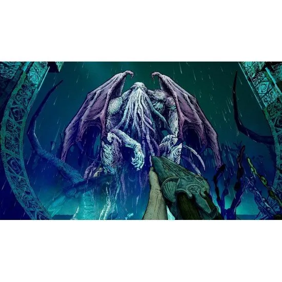 Forgive Me Father 2 PS5 box art showing the Priest facing off against grotesque Lovecraftian monsters in a comic book art style