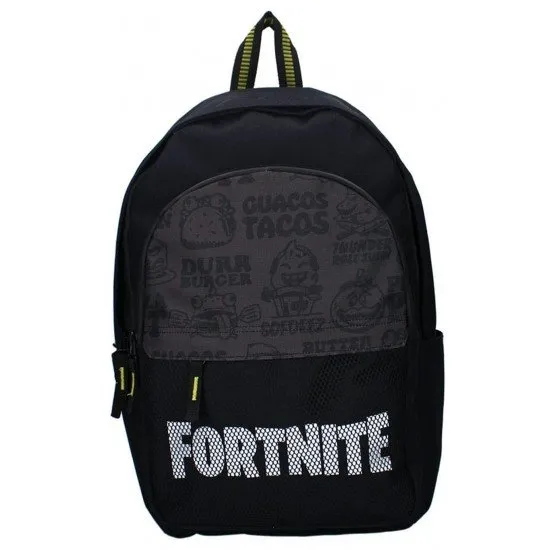 Fortnite Battle Royal 45cm grey backpack showing action graphics from the video game on the front