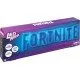 Official Fortnite logo LED neon wall light glowing blue mounted on a gaming bedroom wall
