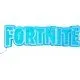 Official Fortnite logo LED neon wall light glowing blue mounted on a gaming bedroom wall