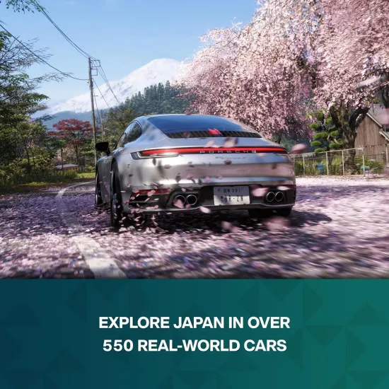 PlayStation 5 game case for Forza Horizon 6 set against a Japanese highway and Tokyo skyline