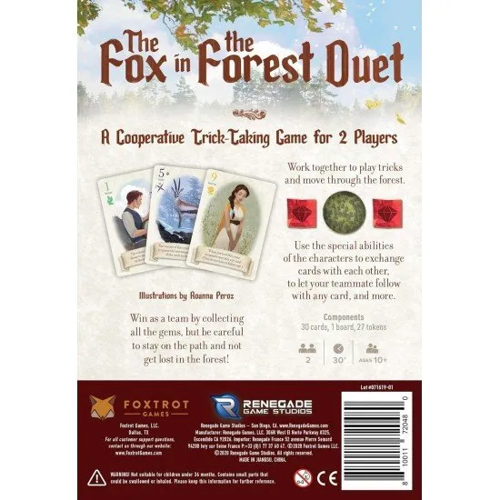 Fox in the Forest Duet board game box showing a fox and a musician in a magical woods
